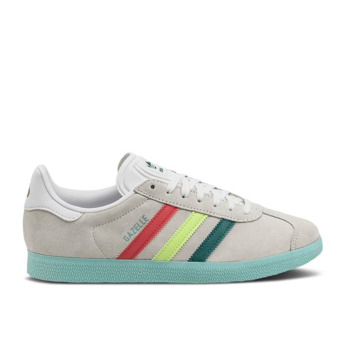 アディダス Adidas 【 San Jose Earthquakes X Gazelle \u00272025 Archive Pack\u0027 Men Cloud White/Green/Bahia Glow 】 アースクエイクス ガゼル メンズ 白いこと 白いこと green 緑・緑であること