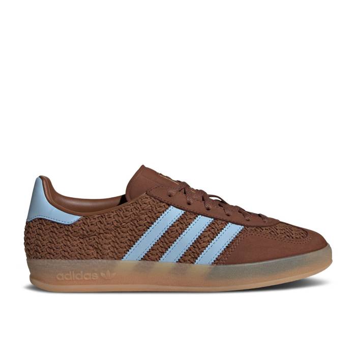 アディダス Adidas 【 Wmns Gazelle Indoor \u0027Crochet Pack - Preloved Brown\u0027 Women Preloved Brown/Clear Sky/Gum 】 ガゼル レディース 赤銅色 赤銅色 天の原