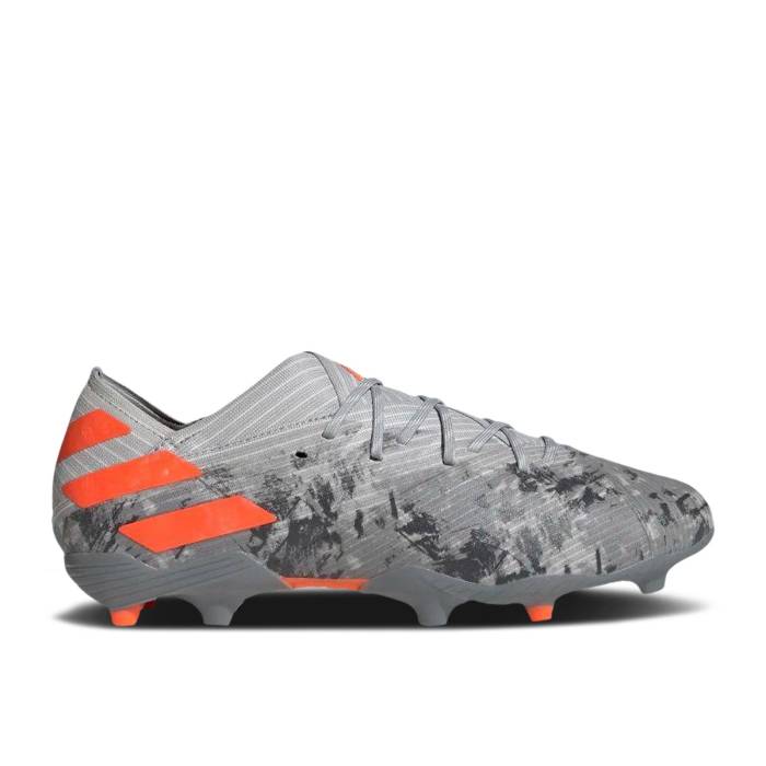 アディダス Adidas 【 Nemeziz 19.1 Fg J \u0027Grey Solar Orange\u0027 Youth Grey Two/Solar Orange/Cloud White 】 ネメシス お坊っちゃん キッズ 薄墨色 薄墨色 orange 橙・オレンジ色 白いこと 白いこと