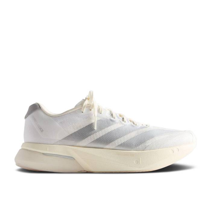 アディダス Adidas 【 Kith X Adizero Boston 13 \u0027Running Through The Decades Pack\u0027 Men White/Silver Metallic/Grey 】 アディゼロ 豆の町 13 サー青少年 メンズ 白いこと 白いこと Silver しろがね色・しろがね色 薄墨色 薄墨色