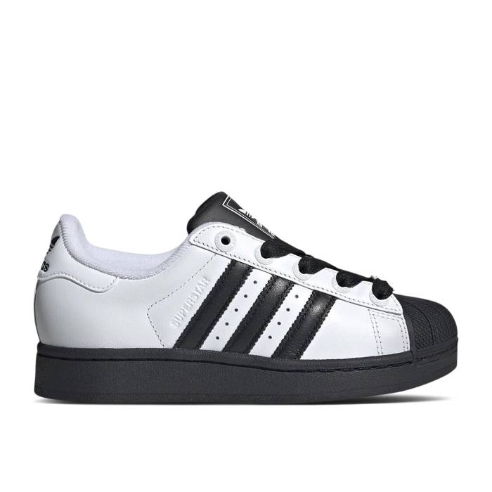 アディダス Adidas 【 Superstar 2 J \u0027White Black Toe\u0027 Youth White/Black/White 】 Superstar はやりっ児 黒いこと 黒いこと お坊っちゃん キッズ 白いこと 白いこと 黒いこと 黒いこと