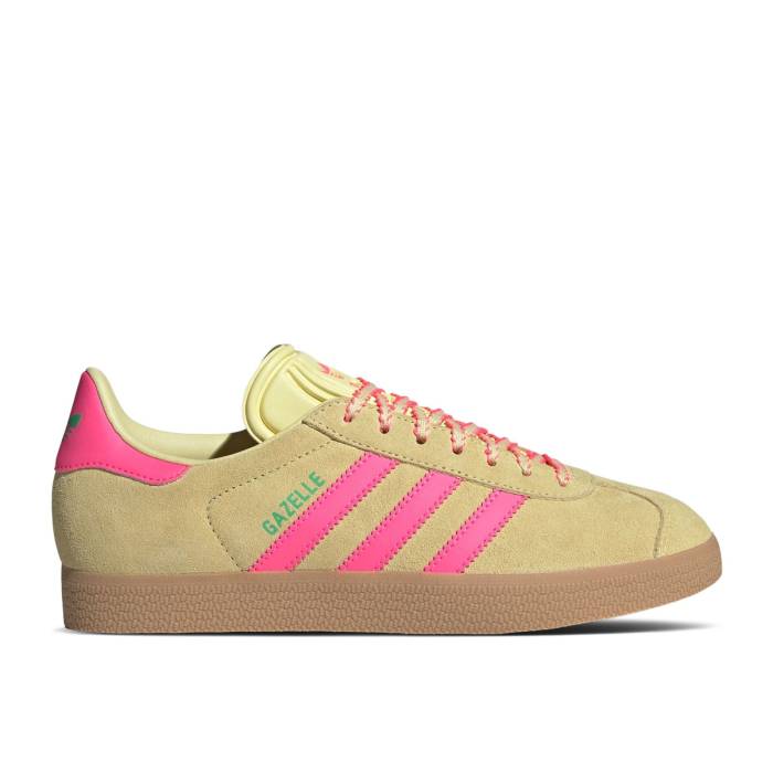アディダス Adidas 【 Wmns Gazelle \u0027Yellow Lucid Pink\u0027 Women Yellow/Lucid Pink/Gum 】 ガゼル レディース yellow 黄味がかった・黄色 pink サクラ色