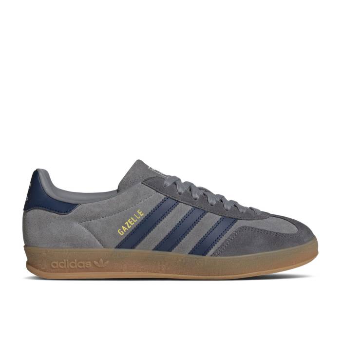 アディダス Adidas 【 Gazelle Indoor \u0027Grey Night Indigo\u0027 Men Grey/Night Indigo/Grey Five 】 ガゼル ナイト爵 メンズ 薄墨色 薄墨色 ナイト爵 藍色・インディゴ