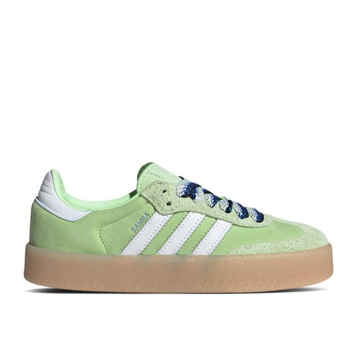 アディダス Adidas 【 Wmns Sambae \u0027Semi Green Spark White Wonder Blue\u0027 Women Semi Green Spark/Footwear White/Wonder Blue 】 green 緑・緑であること 白いこと 白いこと レディース green 緑・緑であること 白いこと 白いこと 青味 青み