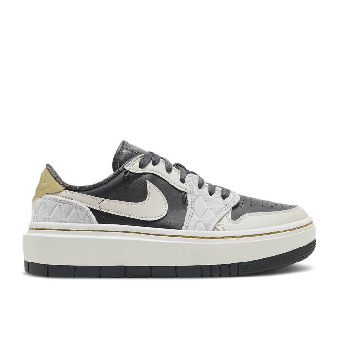 ナイキ エアジョーダン Air Jordan 【 Wmns Jordan 1 Elevate Low Se \u0027Removable Beads\u0027 Women Anthracite/Light Bone/Sail/Wolf Grey/Gold Dust 】 レディース 薄墨色 薄墨色 ゴールド