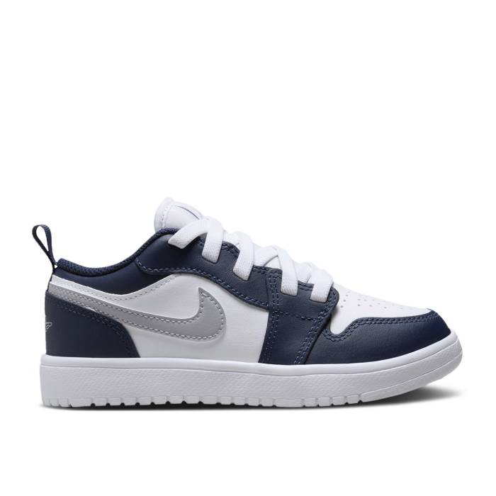 ナイキ エアジョーダン Air Jordan 【 Jordan 1 Low Alt Ps \u0027Midnight Navy Wolf Grey\u0027 Youth White/Midnight Navy/Wolf Grey 】 紺色 米国海軍 お坊っちゃん キッズ 白いこと 白いこと 紺色 米国海軍 薄墨色 薄墨色