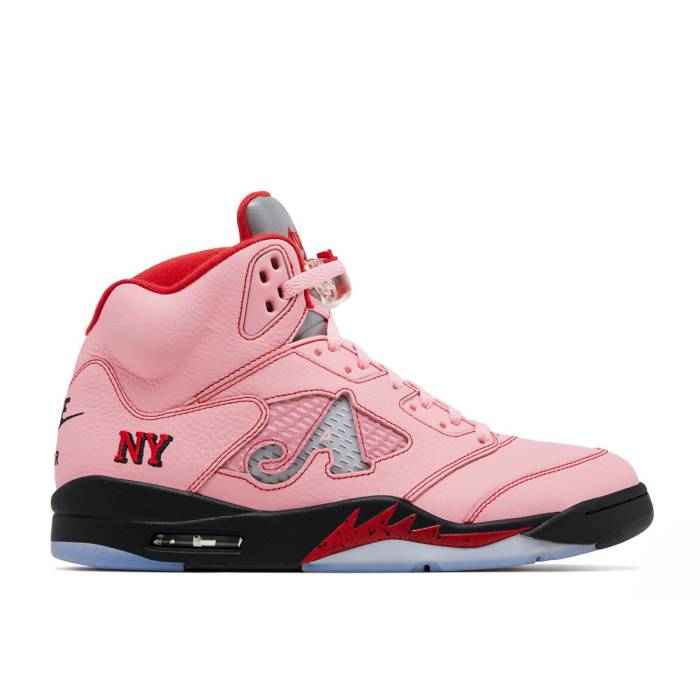 ナイキ エアジョーダン Air Jordan 【 Awake Ny X Jordan 5 Retro \u0027Boro - Arctic Pink\u0027 Men Arctic Pink/Metallic Silver/University Red/Black/White/Clear 】 レトロ メンズ pink サクラ色 Silver しろがね色・しろがね色 Red 赤・赤いこと 黒いこと