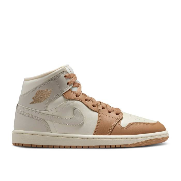 ナイキ エアジョーダン Air Jordan 【 Wmns Jordan 1 Mid \u0027Pale Ivory Hemp\u0027 Women Pale Ivory/Hemp/Sail/Light Orewood Brown 】 ミッド 象牙色 レディース 象牙色 赤銅色 赤銅色