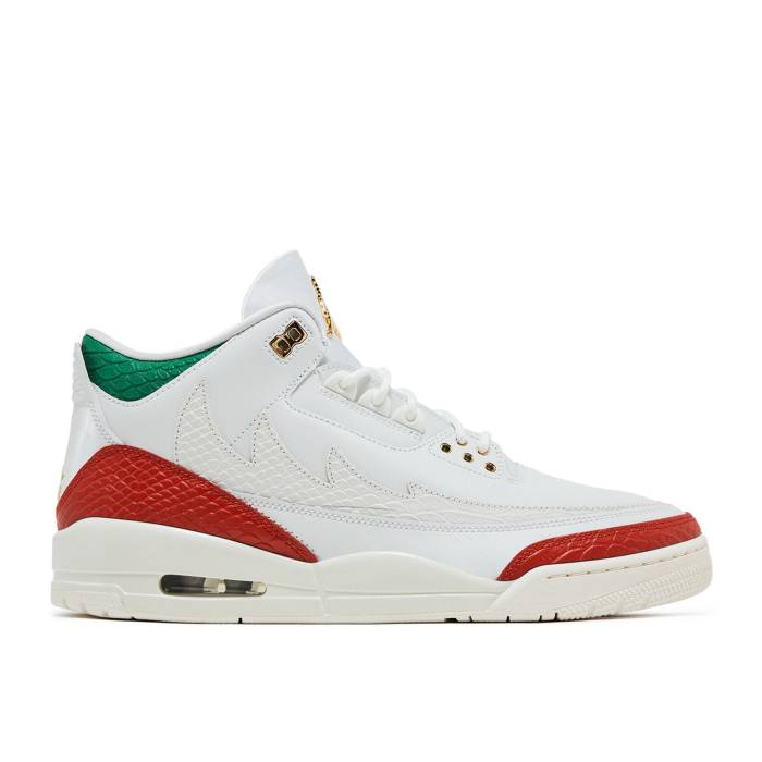 ナイキ エアジョーダン Air Jordan 【 Jordan 3 Retro \u0027El Vuelo\u0027 Men Summit White/Metallic Gold/Pine Green/Dragon Red/Sail 】 レトロ メンズ 白いこと 白いこと ゴールド green 緑・緑であること 火竜 Red 赤・赤いこと