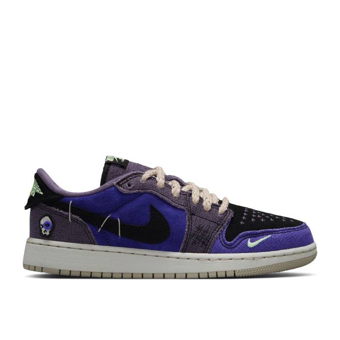 ナイキ エアジョーダン Air Jordan 【 Zion Williamson X Jordan 1 Retro Low Og ガウス \u0027Voodoo Alternate\u0027 Youth Regency Purple/Vapor Green/Black/Dark Raisin/Daybreak/Light Silver 】 レトロ お坊っちゃん キッズ Purple 紫・パープル green