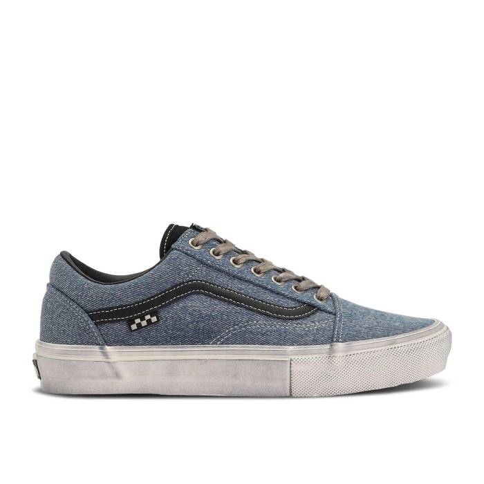 ヴァンズ Vans 【 Skate Old Skool Denim Blue Distressed Men Denim Blue/Black 】 Skate スケート 青色 ブルー メンズ デニム 青色 ブルー 黒色 ブラック
