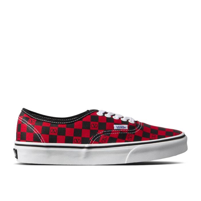 ヴァンズ Vans 【 Valentino Garavani X Authentic Checkerboard \u0027Red\u0027 Men Red 】 オーセンティック メンズ Red 赤・赤いこと