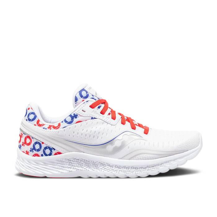 サッカニー Saucony 【 Prinkshop X Wmns Kinvara 11 \u0027Hero\u0027 Women White/Red/Blue 】 レディース 白いこと 白いこと Red 赤・赤いこと 青み 青色