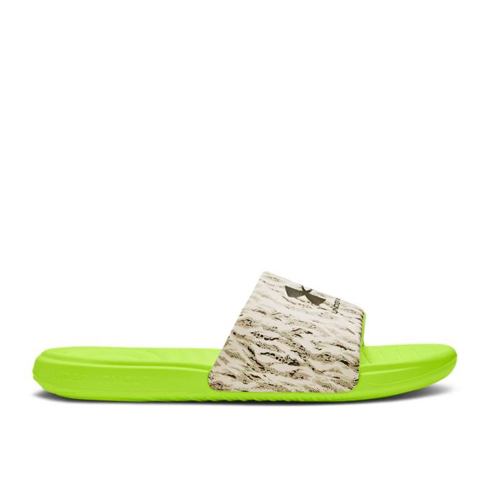 アンダーアーマー Under Armour 【 Ansa Graphic Slide \u0027Lime Surge Tiger Camo\u0027 Men Summit White/Lime Surge 】 グラフィック Slide サンダル メンズ 白いこと 白いこと 菩提樹