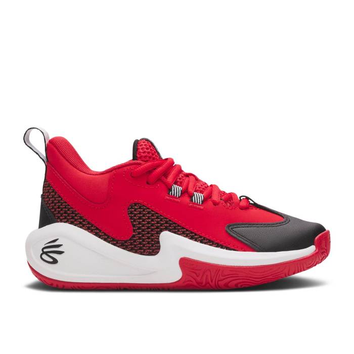 アンダーアーマー Under Armour 【 Curry 3Zer0 25 Sde Ps \u0027Red White Black\u0027 Youth Red/White/Black 】 カリー 白いこと 白いこと お坊っちゃん キッズ Red 赤・赤いこと 白いこと 白いこと 黒いこと 黒いこと