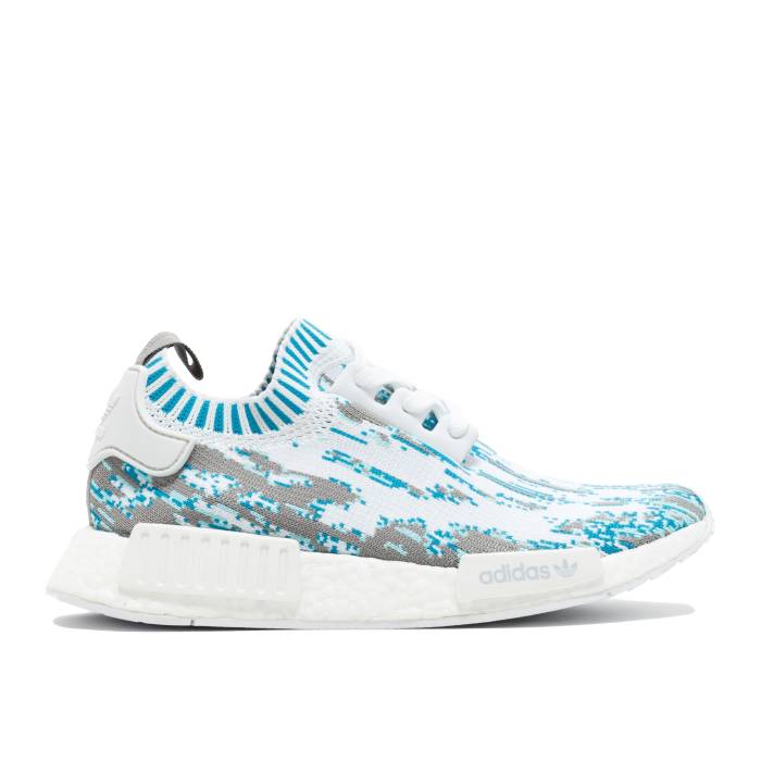 アディダス Adidas 【 Sneakersnstuff X Nmd_R1 Primeknit \u0027Datamosh\u0027 Men Footwear White/Clear Aqua/Lab Green 】 メンズ 白いこと 白いこと アクア green 緑・緑であること