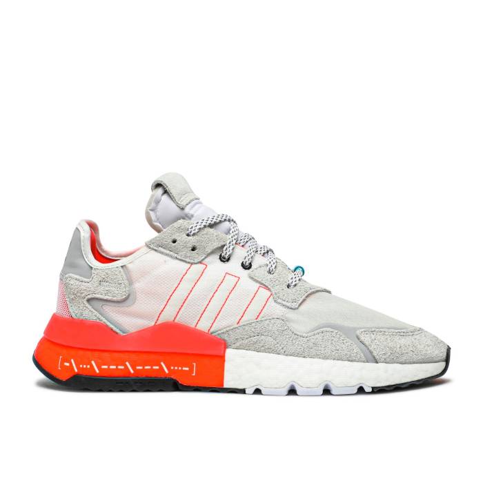 アディダス Adidas 【 Nite Jogger 'Morse Code' Men White/Solar Red 】 ジョガーパンツ メンズ 白色 ホワイト Red 赤・レッド