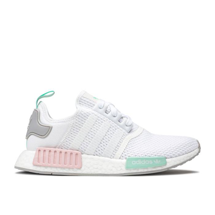 アディダス Adidas 【 Wmns Nmd_R1 \u0027White Pink Mint\u0027 Women Cloud White/Grey Two/Clear Mint 】 pink サクラ色 レディース 白いこと 白いこと 薄墨色 薄墨色