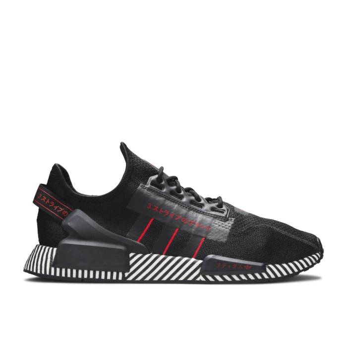 アディダス Adidas 【 Nmd_R1 V2 \u0027Dazzle Pack - Core Black\u0027 Men Core Black/Scarlet/Cloud White 】 中核グループ メンズ 中核グループ 黒いこと 黒いこと 白いこと 白いこと