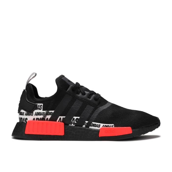 アディダス Adidas 【 Nmd_R1 'Wordmark Heel Stripe - Black Solar Red' Men Core Black/Core Black/Solar Red 】 ヒール Stripe ストライプ 黒色 ブラック メンズ コア 黒色 ブラック Red 赤・レッド