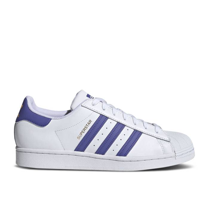アディダス Adidas 【 Superstar \u0027Lakers\u0027 Men Footwear White/Purple/Gold 】 Superstar はやりっ児 メンズ 白いこと 白いこと Purple 紫・パープル ゴールド