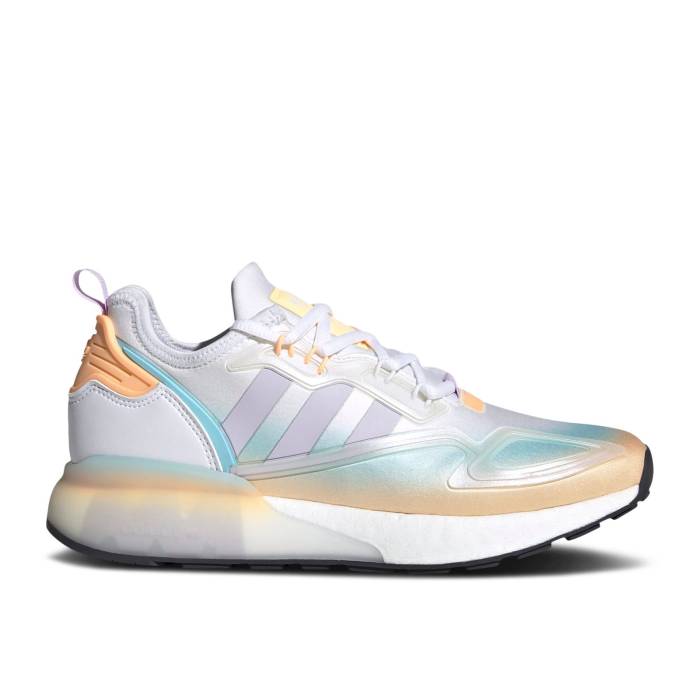 アディダス Adidas 【 Wmns Zx 2K Boost \u0027Space Race\u0027 Women Cloud White/Purple Tint/Acid Orange 】 ブースト レディース 白いこと 白いこと Purple 紫・パープル orange 橙・オレンジ色