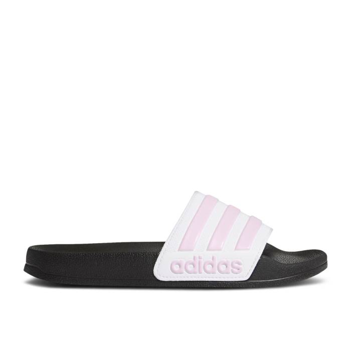 アディダス Adidas 【 Adilette Shower Slide J \u0027White Clear Lilac\u0027 Youth Cream White/Clear Lilac/Cloud White 】 アディレッタ Slide サンダル お坊っちゃん キッズ 皮膚軟化剤 白いこと 白いこと