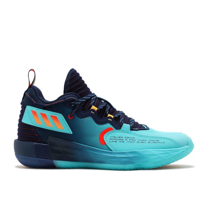 アディダス Adidas 【 Dame 7 Extply \u0027Dark Blue\u0027 Men Dark Blue/Pulse Aqua/Solar Red 】 メンズ 青み 青色 アクア Red 赤・赤いこと