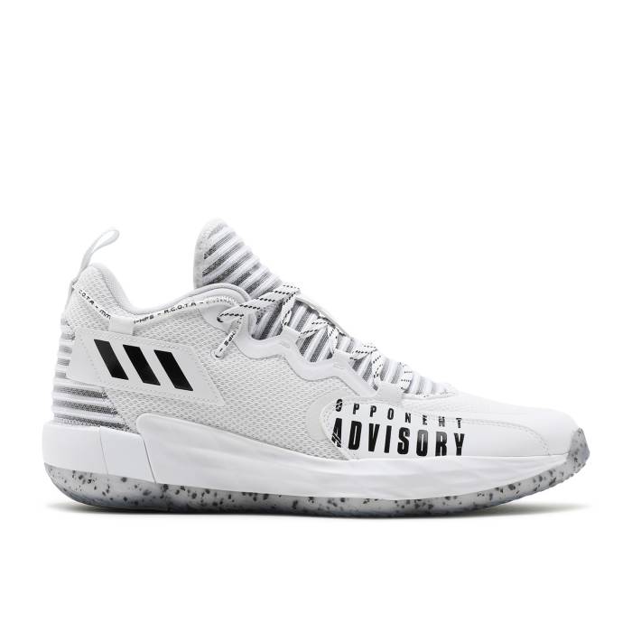 アディダス Adidas 【 Dame 7 Extply \u0027Opponent Advisory - White\u0027 Men Cloud White/Core Black/Cloud White 】 メンズ 白いこと 白いこと 中核グループ 黒いこと 黒いこと