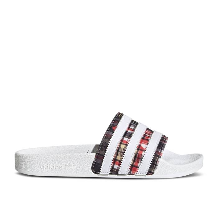 アディダス Adidas 【 Her Studio London X Wmns Adilette Slide 'Checkered' Women Vivid Red/Cloud White/Core Black 】 スタジオ アディレッタ Slide サンダル レディース Red 赤・レッド 白色 ホワイト コア 黒色 ブラック｜スニケス