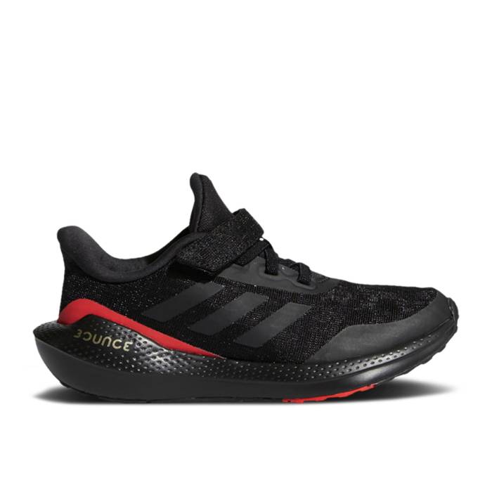 アディダス Adidas 【 Eq21 Run Velcro J Black Vivid Red Youth Core Black/Core Black/Vivid Red 】 ラン ジュニア キッズ コア 黒色 ブラック Red 赤・レッド