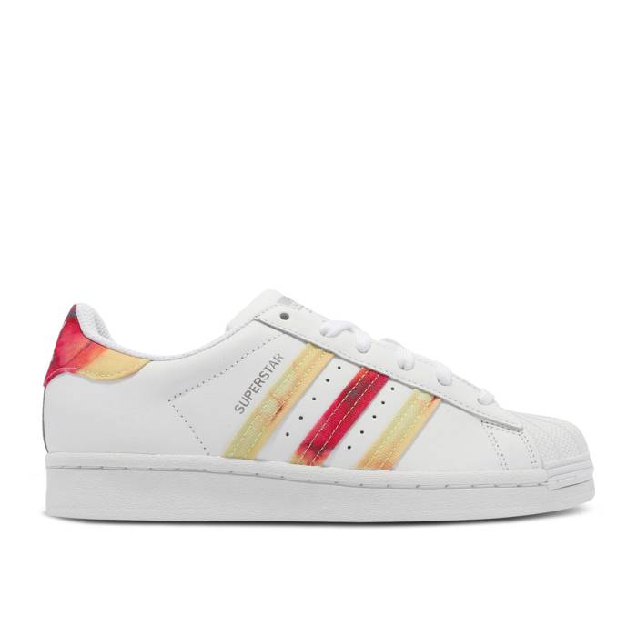 アディダス Adidas 【 Wmns Superstar \u0027White Dreamy Color Pop\u0027 Women Cloud White/Crew Red/Hi-Res Yellow 】 Superstar はやりっ子 レディース 白いこと 白いこと 労働者の一団 Red 赤・赤いこと yellow 黄味がかった・黄色