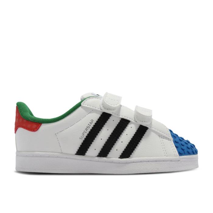 アディダス Adidas 【 Lego X Superstar Cf I White Red Blue Infant Cloud White/Core Black/Cloud White 】 Superstar スーパースター Red 赤・レッド ベビー 白色 ホワイト コア 黒色 ブラック