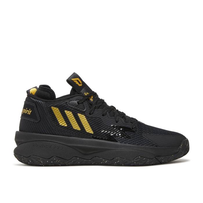 アディダス Adidas 【 Dame 8 \u0027G.o.a.t. Spirit\u0027 Men Black/Gold 】 メンズ 黒いこと 黒いこと ゴールド