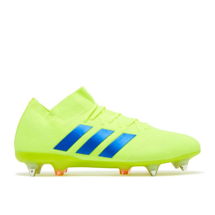 アディダス Adidas 【 Nemeziz 18.1 Sg 'Solar Yellow' Men Solar Yellow/Football Blue/Active Red 】 ネメシス メンズ yellow 黄色・イエロー フットボール 青色 ブルー Red 赤・レッド|スニケス