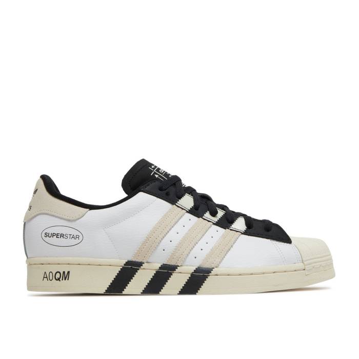 アディダス Adidas 【 Superstar 'Extended Stripes' Men Cloud White/Core Black/Chalk White 】 Superstar スーパースター メンズ 白色 ホワイト コア 黒色 ブラック｜スニケス