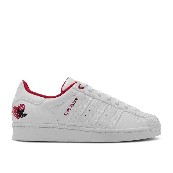 アディダス Adidas 【 Superstar \u0027Valentine\u0027s Day\u0027 Men Cloud White/Cloud White/Scarlet 】 Superstar はやりっ児 メンズ 白いこと 白いこと