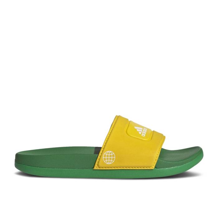 アディダス Adidas 【 Lego X Adilette Slide J \u0027Equipment Yellow Green\u0027 Youth Equipment Yellow/Core White/Green 】 アディレッタ Slide サンダル yellow 黄味がかった・黄色 お坊っちゃん キッズ yellow 黄味がかった・黄色 中核グループ 白いこと