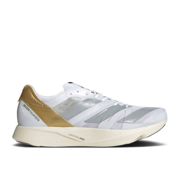 アディダス Adidas 【 Tinman Elite X Adizero Takumi Sen 8 White Gold Metallic Men Cloud White/Grey Two/Gold Metallic 】 エリート アディゼロ ゴールド メンズ 白色 ホワイト 灰色 グレー ゴールド
