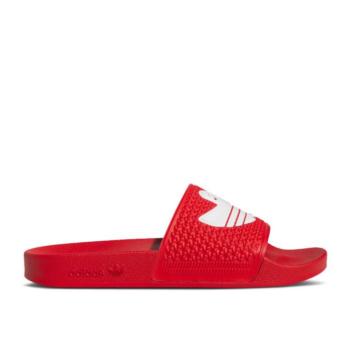 アディダス Adidas 【 Shmoofoil Slide \u0027Scarlet\u0027 Men Scarlet/Cloud White/Scarlet 】 Slide サンダル メンズ 白いこと 白いこと