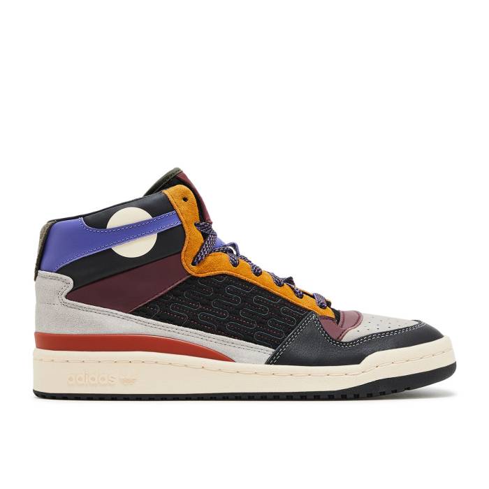アディダス Adidas 【 Forum Mid 'Patchwork' Men Core Black/Shadow Red/Clear Granite 】 フォーラム ミッド メンズ コア 黒色 ブラック シャドー・シャドウ Red 赤・レッド｜スニケス