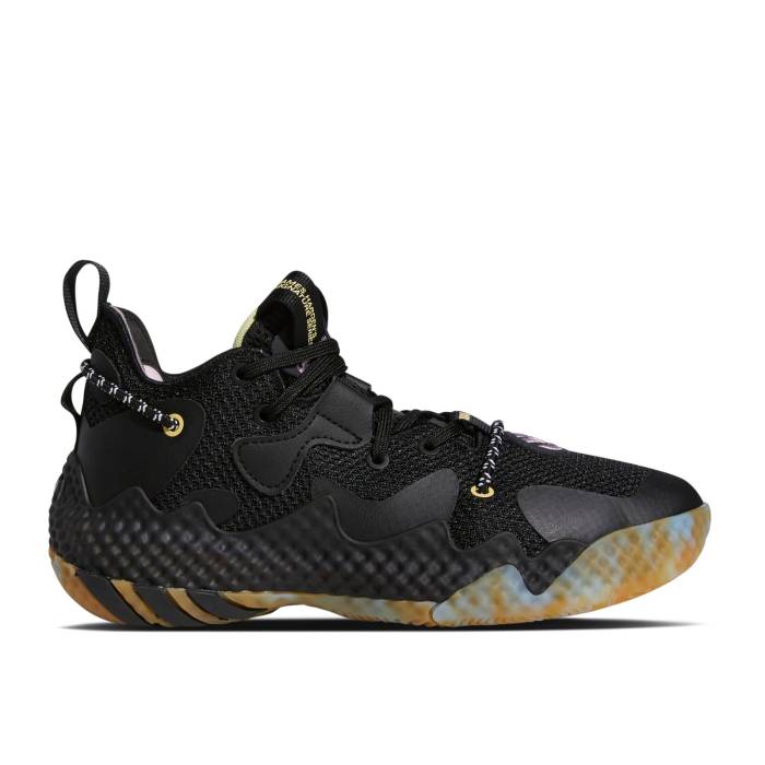 アディダス Adidas 【 Harden Vol. 6 J 'Black Marbled' Youth Core Black/Core Black/Bliss Blue 】 ハーデン ジュニア キッズ コア 黒色 ブラック 青色 ブルー｜スニケス
