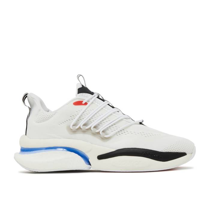 アディダス Adidas 【 Alphaboost V1 'White Black Blue Fusion' Men Cloud White/Blue Fusion/Bright Red 】 黒色 ブラック 青色 ブルー メンズ 白色 ホワイト 青色 ブルー Fusion フュージョン Red 赤・レッド