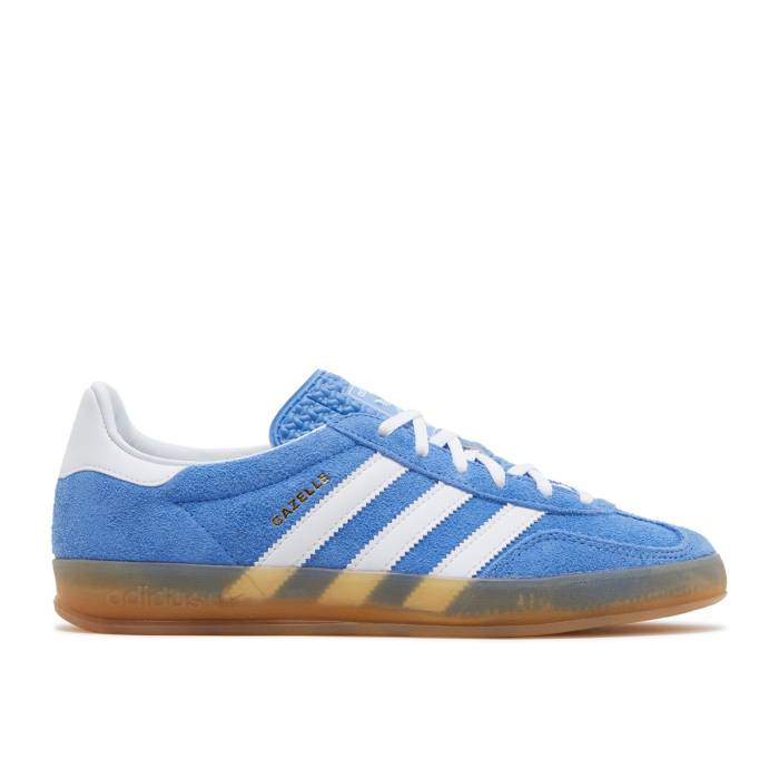 アディダス Adidas 【 Wmns Gazelle Indoor \u0027Blue Fusion Gum\u0027 Women Blue Fusion/Footwear White/Gold Metallic 】 ガゼル Fusion 核融合反応 レディース 青味 青み Fusion 核融合反応 白いこと 白いこと ゴールド