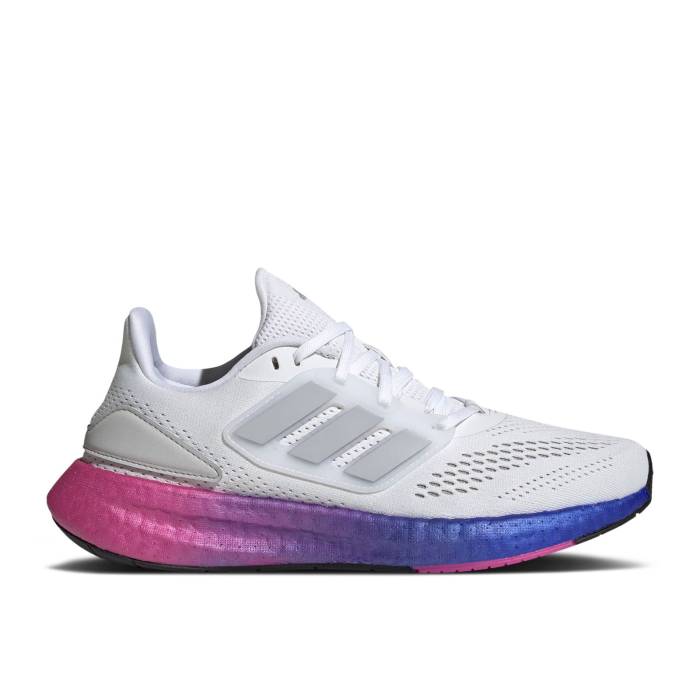 アディダス Adidas 【 Wmns Pureboost 22 \u0027White Lucid Fuchsia\u0027 Women Cloud White/Grey Two/Lucid Fuchsia 】 レディース 白いこと 白いこと 薄墨色 薄墨色