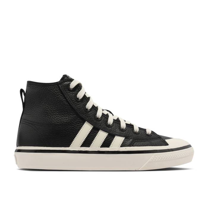 アディダス Adidas 【 Nizza High Rf 74 \u0027Black White\u0027 Men Core Black/Clear White/Gum Three 】 御機嫌 メンズ 中核グループ 黒いこと 黒いこと 白いこと 白いこと