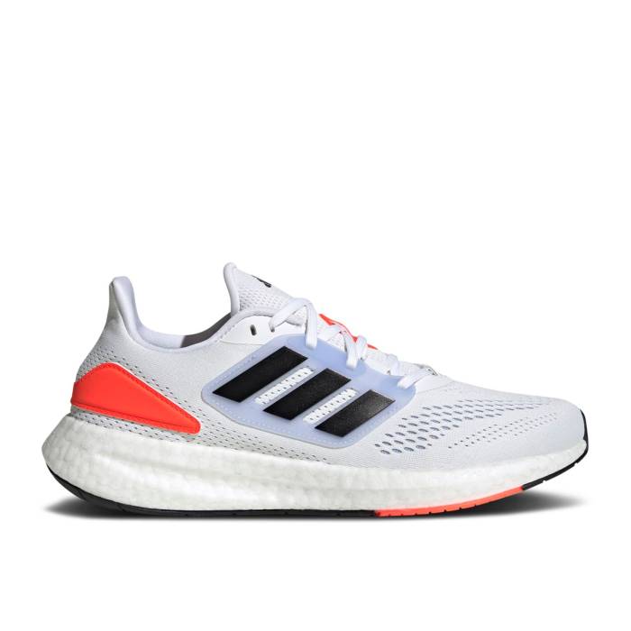 アディダス Adidas 【 Pureboost 22 Blue Dawn Solar Red Men Cloud White/Core Black/Blue Dawn 】 メンズ 白色 ホワイト コア 黒色 ブラック 青色 ブルー