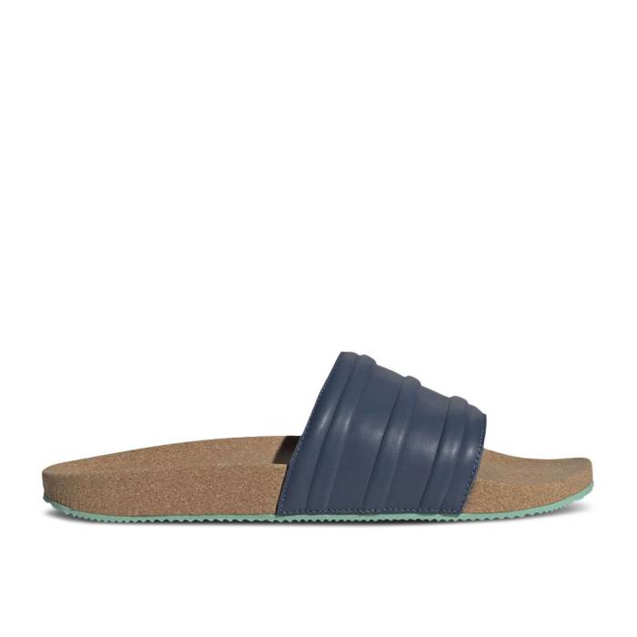 アディダス Adidas 【 Adilette Premium Slides \u0027Cork Pack - Night Indigo\u0027 Men Night Indigo/Night Indigo/Acid Mint 】 アディレッタ Premium 割り増し金 ナイト爵 メンズ ナイト爵 藍色・インディゴ