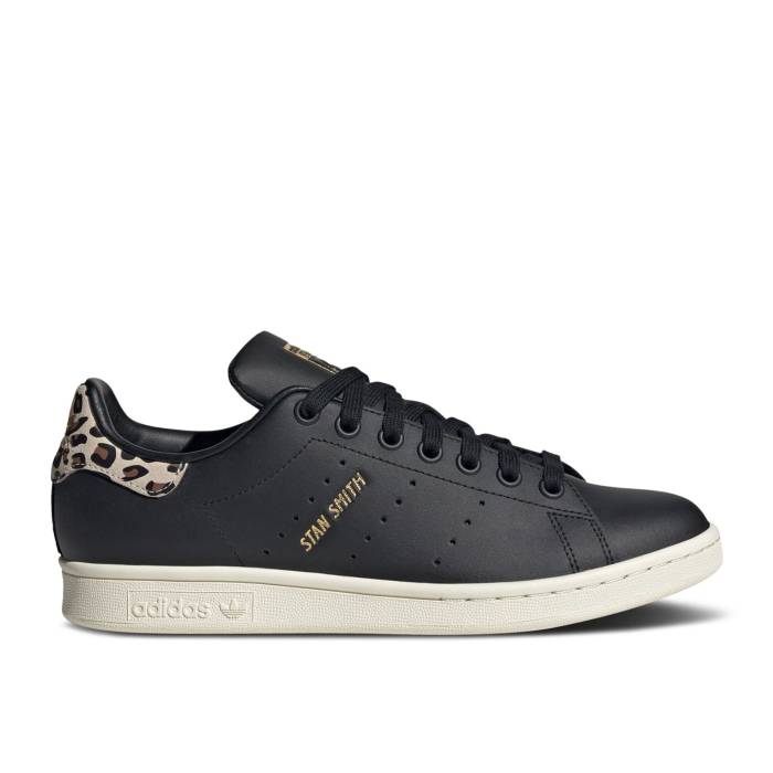アディダス Adidas 【 Wmns Stan Smith \u0027Black Leopard\u0027 Women Core Black/Off White/Wonder White 】 レディース 中核グループ 黒いこと 黒いこと 白いこと 白いこと