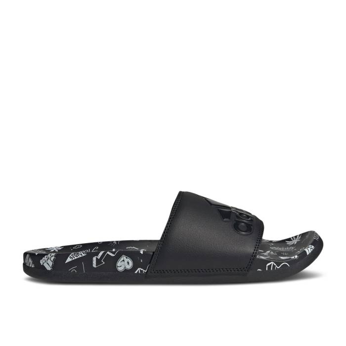 アディダス Adidas 【 Adilette Comfort Sandal \u0027Doodles\u0027 Men Core Black/Core Black/Cloud White 】 アディレッタ メンズ 中核グループ 黒いこと 黒いこと 白いこと 白いこと